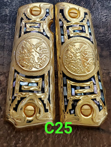 Centenarios coin many styles 1911 full size mexican premium gun grips cachas gold plated