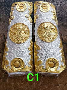 Centenarios coin many styles 1911 full size mexican premium gun grips cachas gold plated