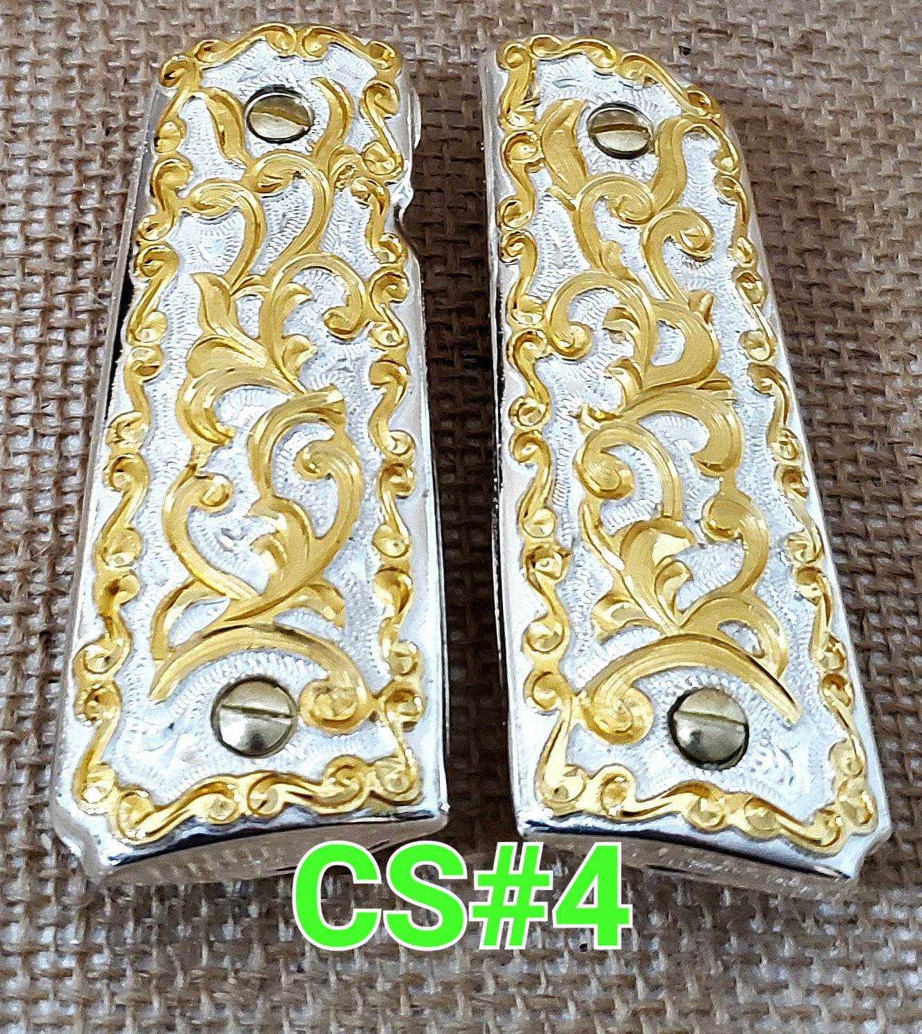 1911 compact size gun grips 24k gold plated cachas mexicanas chapeadas de oro