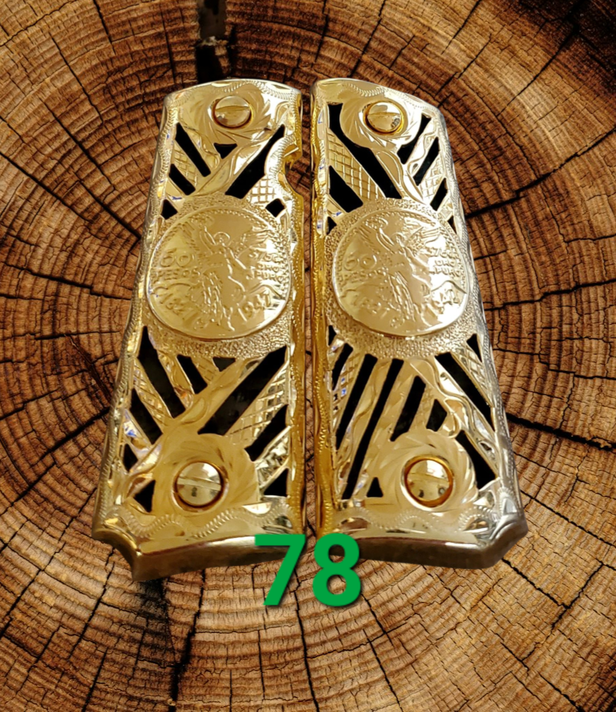 Centenarios coin many styles 1911 full size mexican premium gun grips cachas gold plated