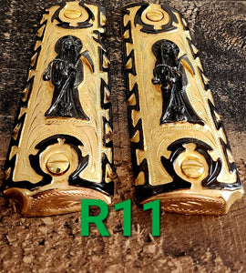 1911 santa muerte holy reaper many mexican styles government gun grips cachas 24k gold plated