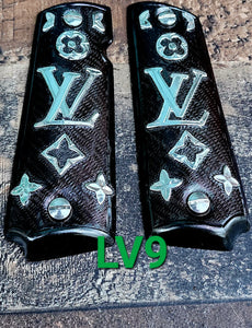 1911 luxury goods narco mexican style government gun grips cachas 24k gold plated