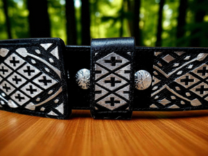Cinturon belt cincho fajo pitiado cruces enbroidered hilo de plata real 925 100% trabajo artesanal mexicano