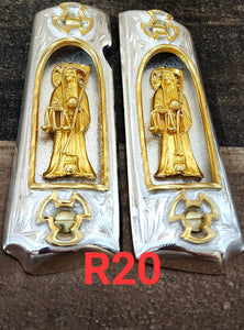 1911 santa muerte holy reaper many mexican styles government gun grips cachas 24k gold plated