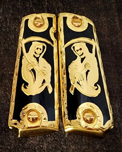 1911 santa muerte holy reaper many mexican styles government gun grips cachas 24k gold plated