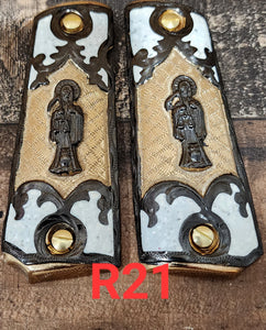 1911 santa muerte holy reaper many mexican styles government gun grips cachas 24k gold plated