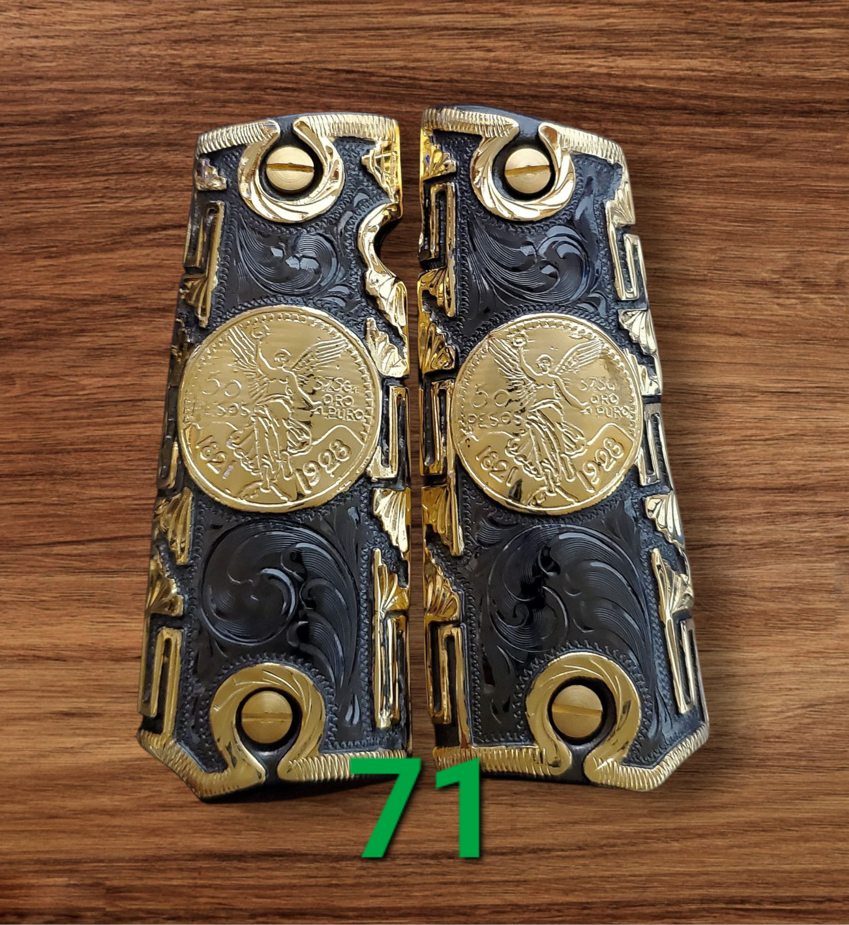 Centenarios coin many styles 1911 full size mexican premium gun grips cachas gold plated