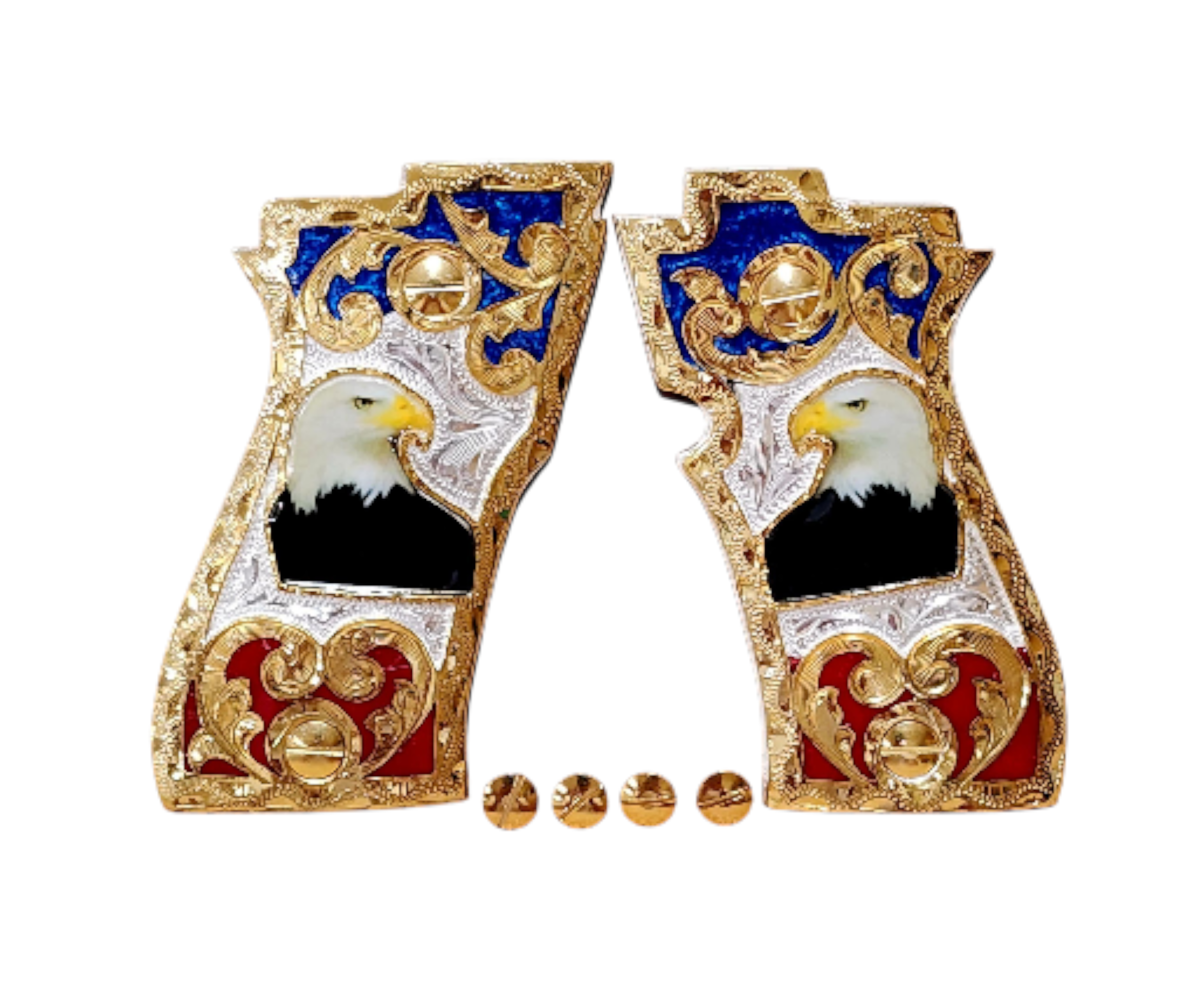 Cachas Beretta cheetah 84 Mexican handmade Beretta 81F, 81 FS, 84 F, 84 FS Compatible Gold Plated Grip