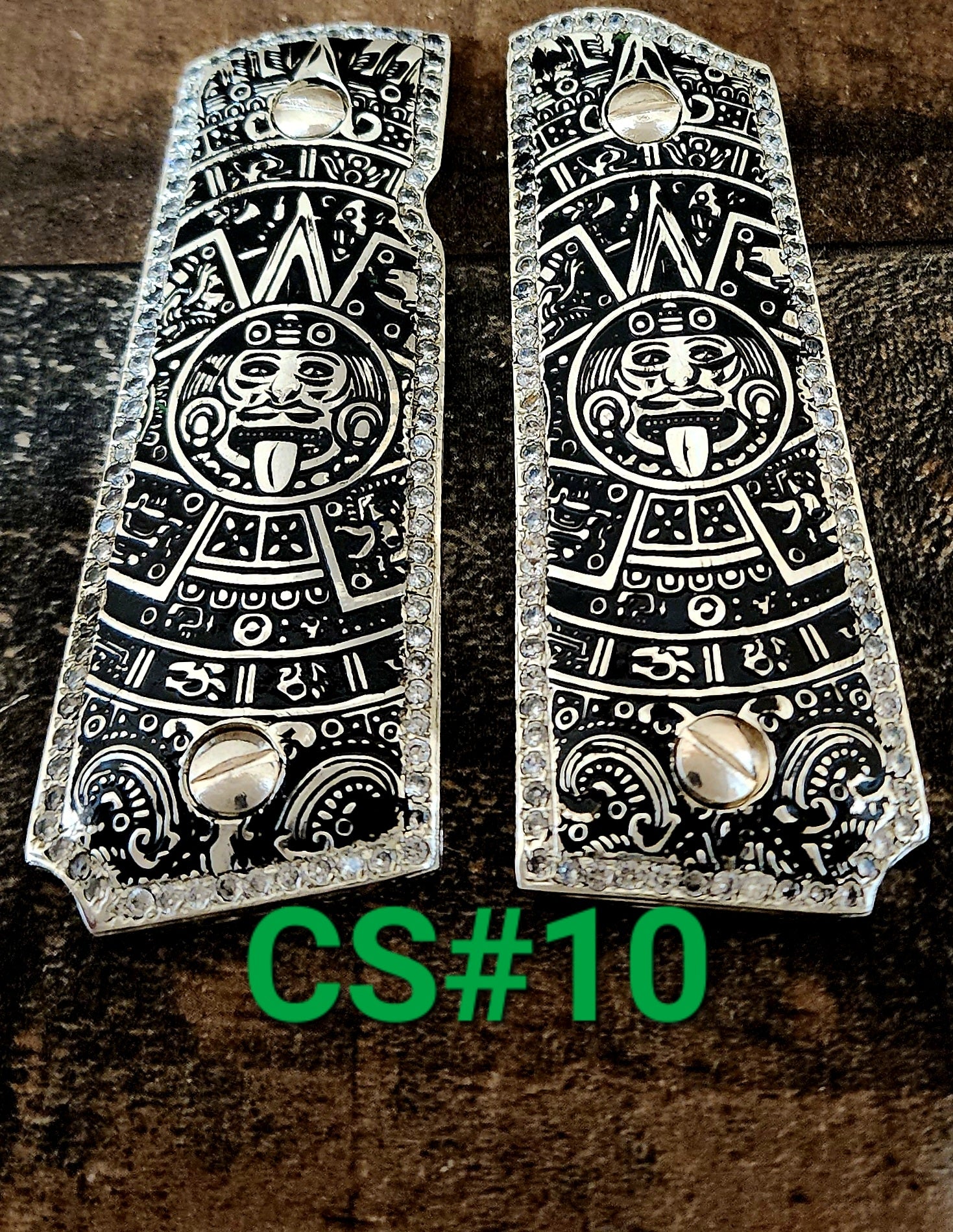 1911 compact size gun grips 24k gold plated cachas mexicanas chapeadas de oro