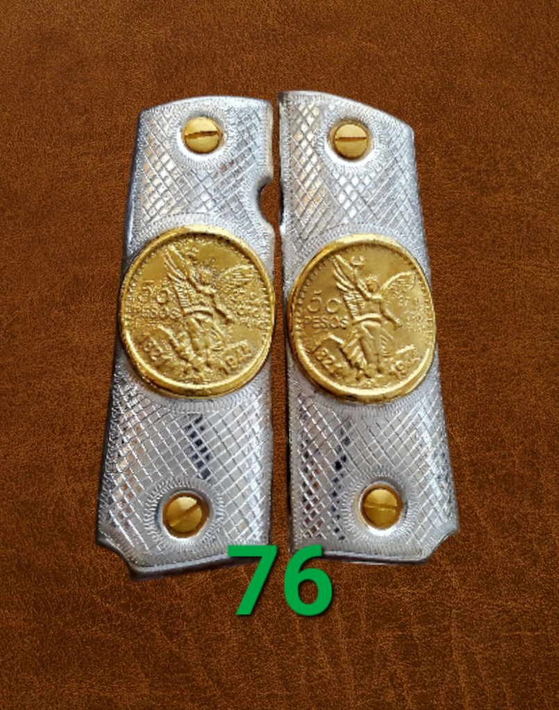 Centenarios coin many styles 1911 full size mexican premium gun grips cachas gold plated