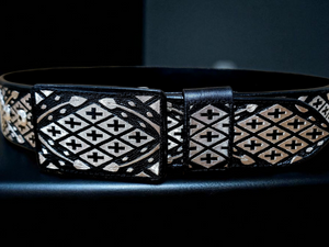 Cinturon belt cincho fajo pitiado cruces enbroidered hilo de plata real 925 100% trabajo artesanal mexicano