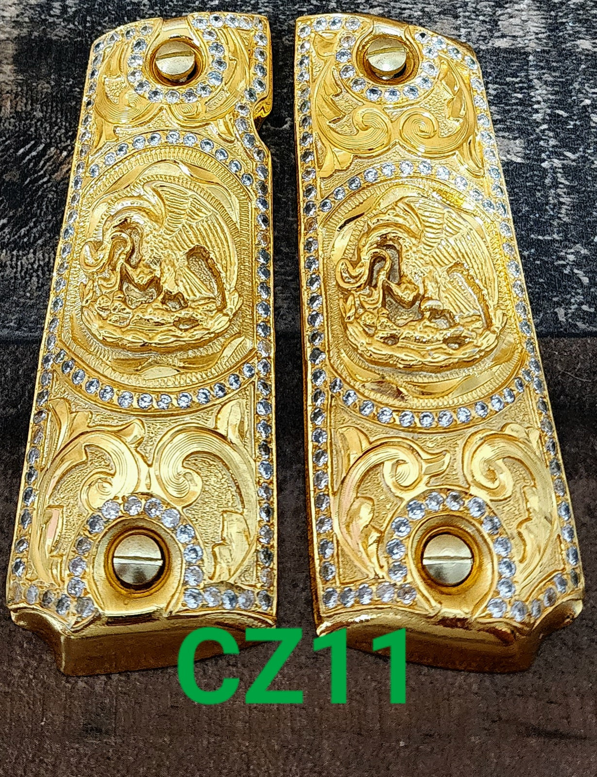 Zirconias 1911 full size many mexican styles government gun grips cachas negras,plateadas y chapa de oro