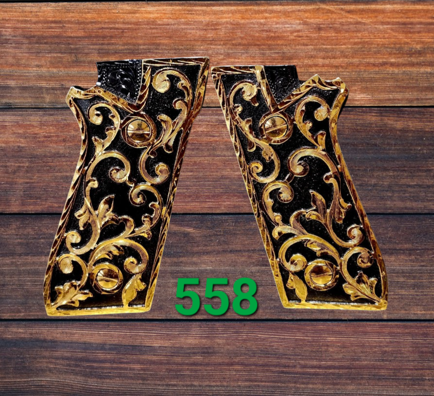 Taurus pt92 mexican style grips cachas gun pistol premium 24k gold Plated