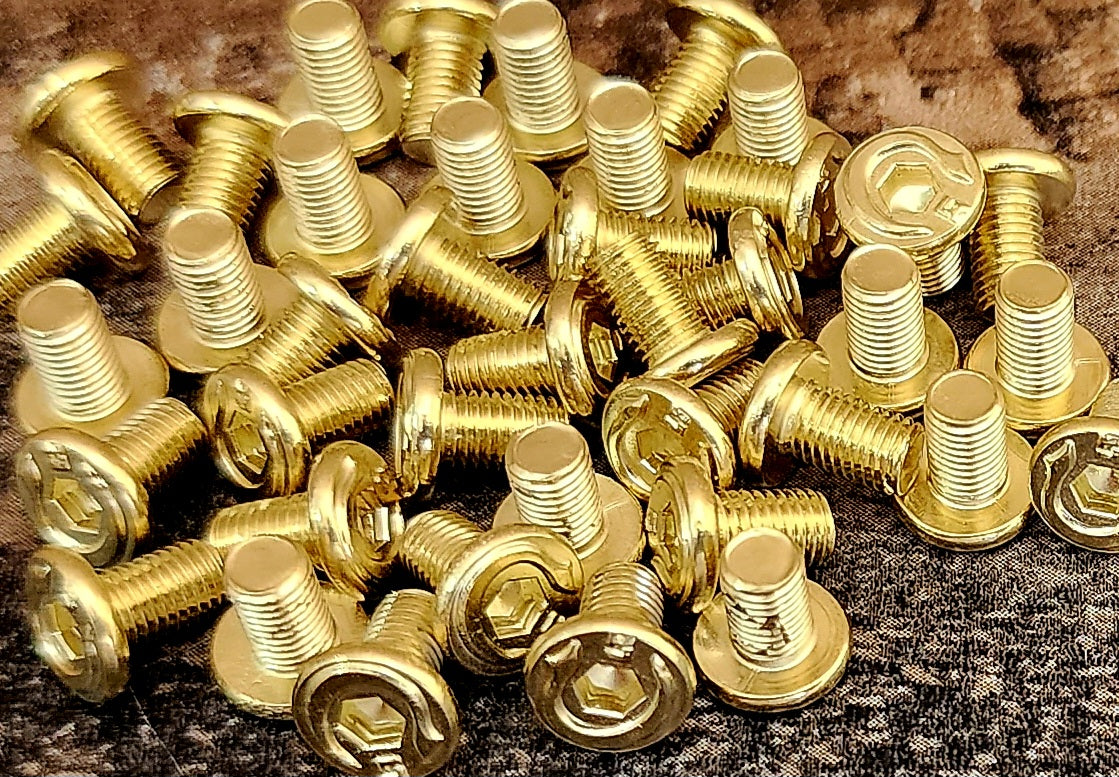 1911 Grip Screws Fits All 1911 Grips Models Polished mexican Gold plated X4 pcs package