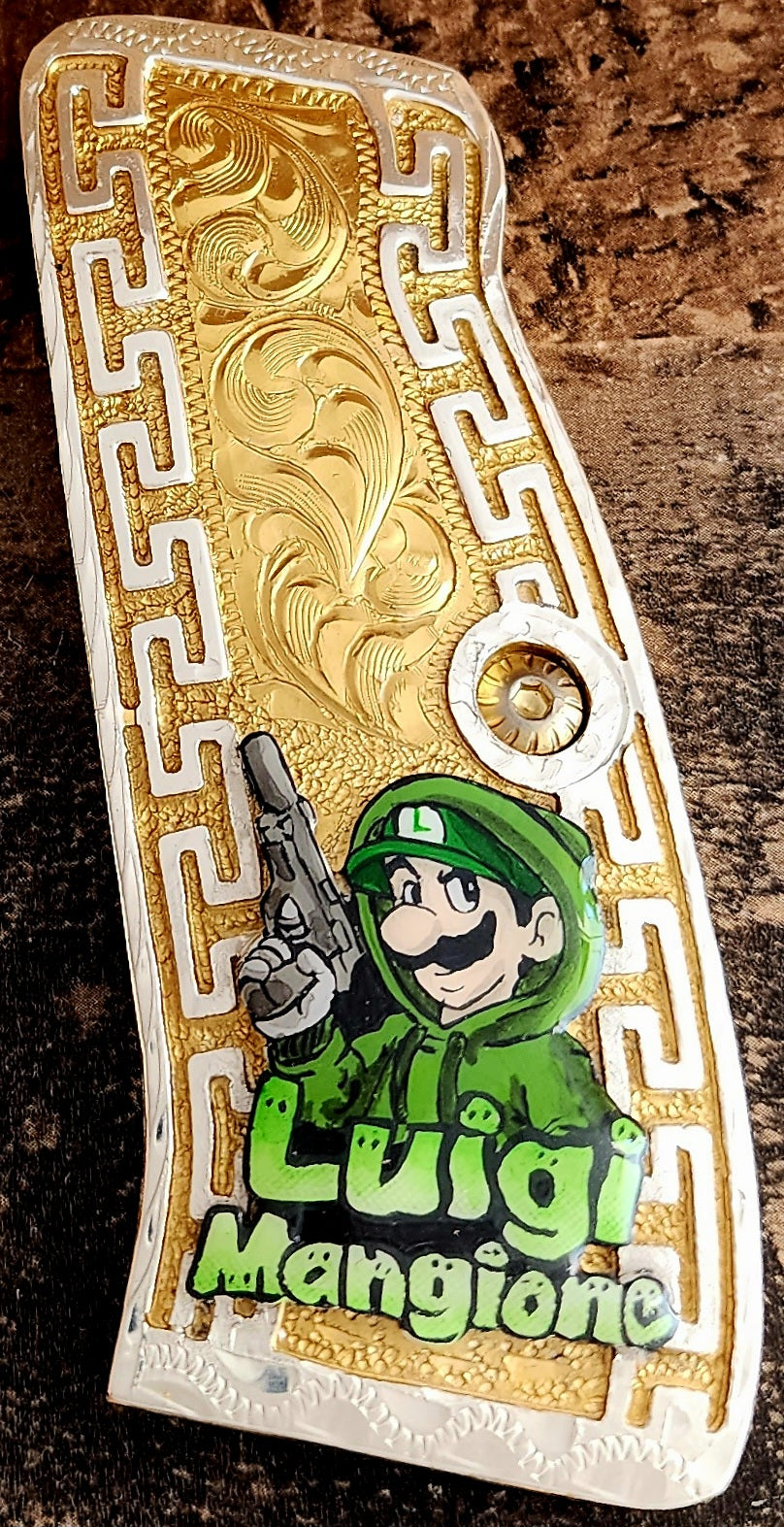 CZ 75 Grips cachas for Full Size CZ SP-01 OPS Mexican style gold and silver plated