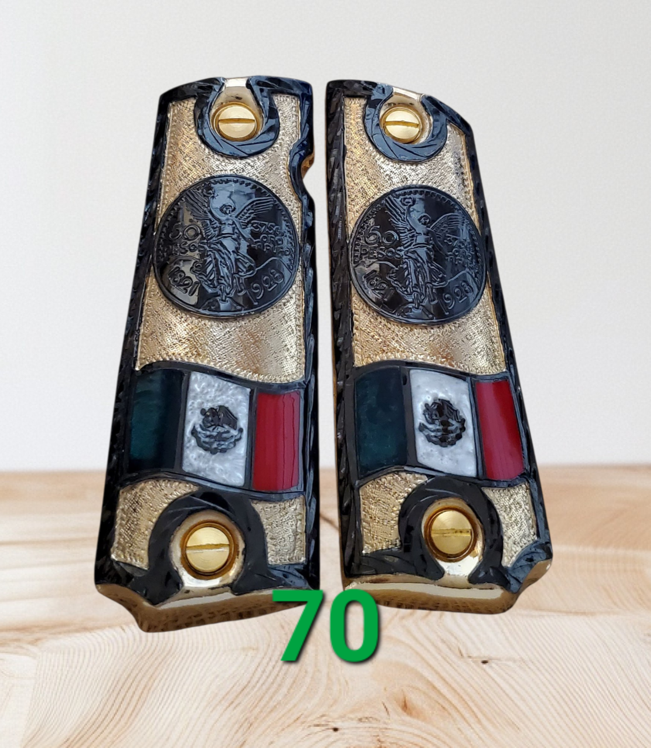 Centenarios coin many styles 1911 full size mexican premium gun grips cachas gold plated