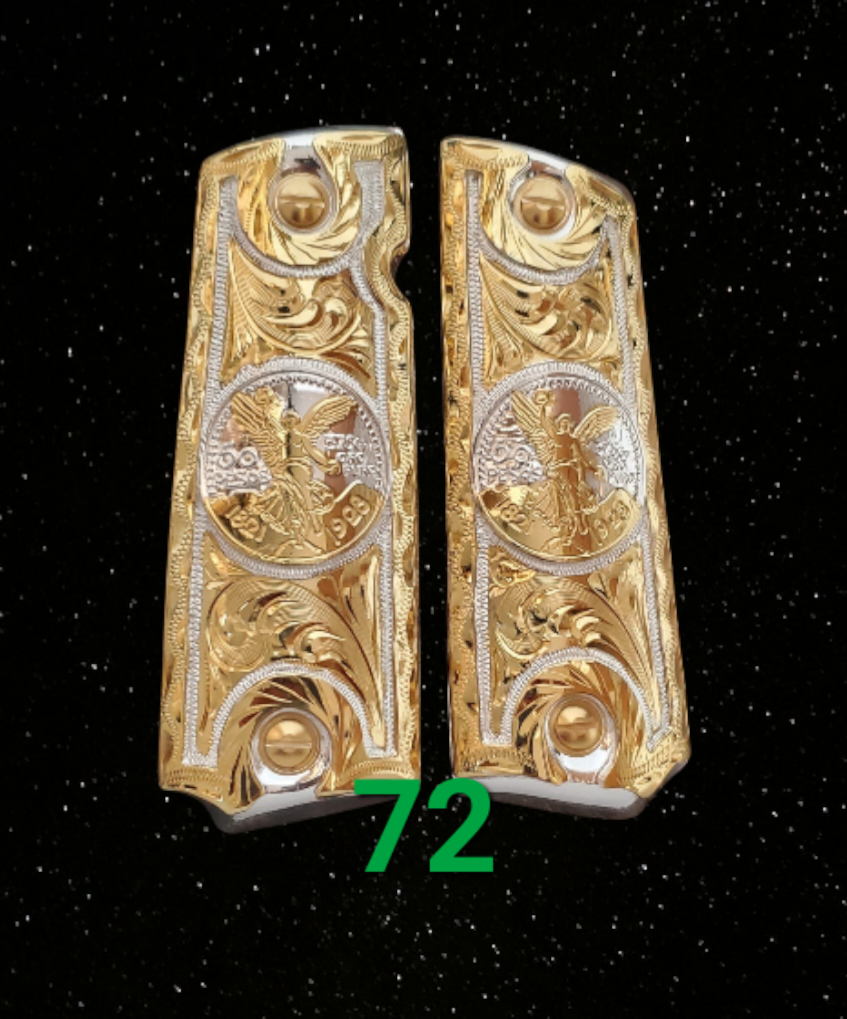 Centenarios coin many styles 1911 full size mexican premium gun grips cachas gold plated