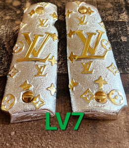 1911 luxury goods narco mexican style government gun grips cachas 24k gold plated