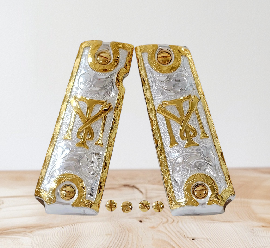 Mexican Eagle 1911 Grips For Ruger SR1911 Commander - Full Size Gold/Nickel Finish