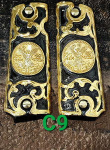 Centenarios coin many styles 1911 full size mexican premium gun grips cachas gold plated