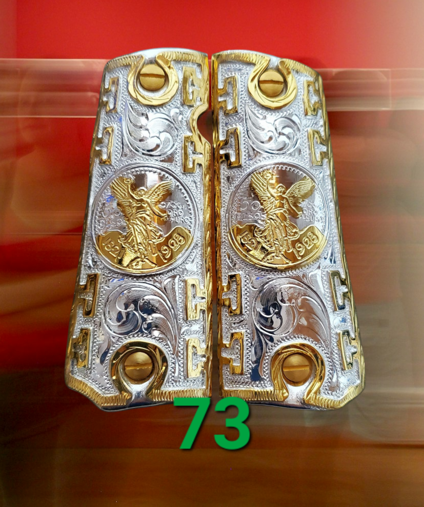 Centenarios coin many styles 1911 full size mexican premium gun grips cachas gold plated