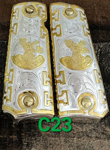 Centenarios coin many styles 1911 full size mexican premium gun grips cachas gold plated