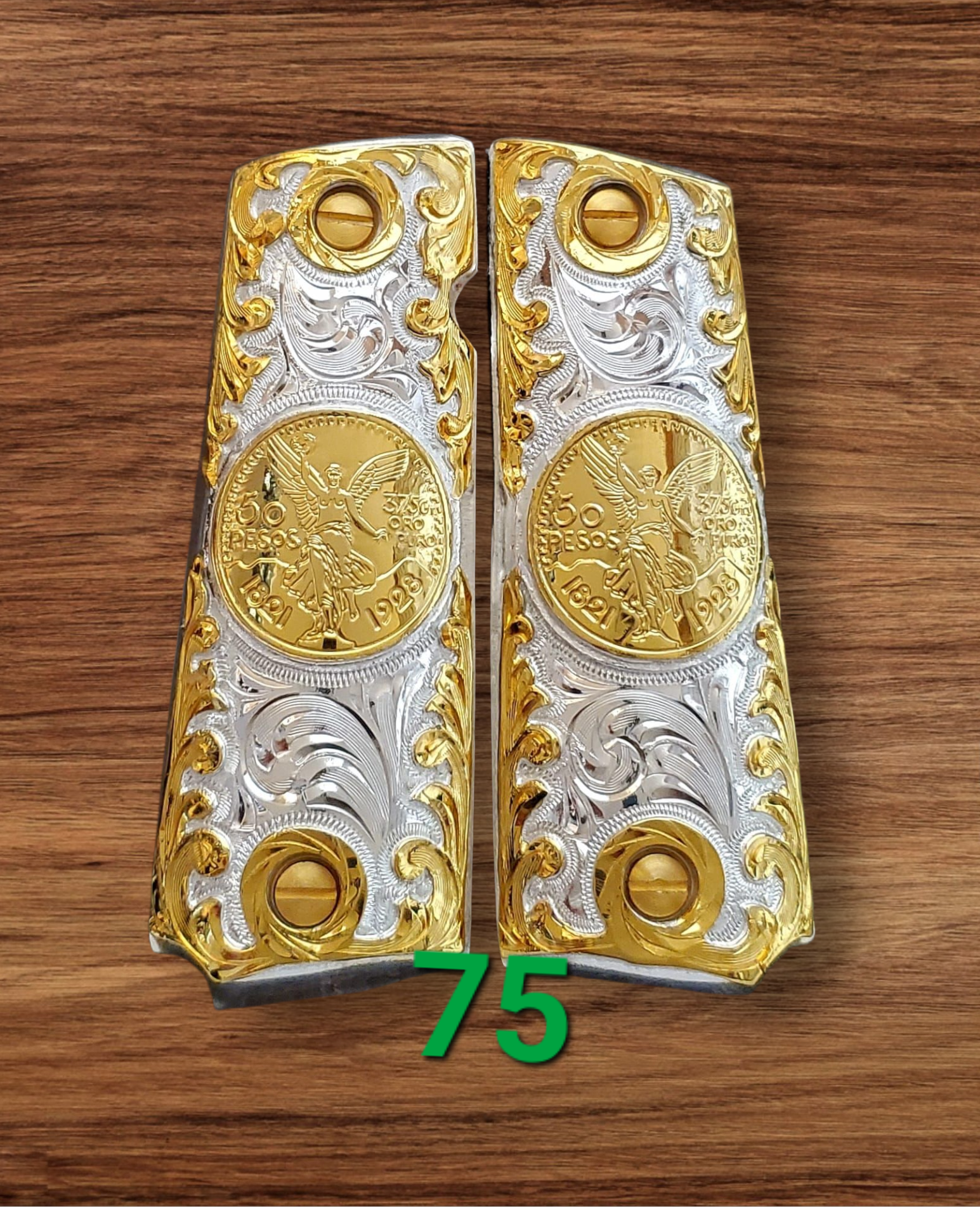 Centenarios coin many styles 1911 full size mexican premium gun grips cachas gold plated