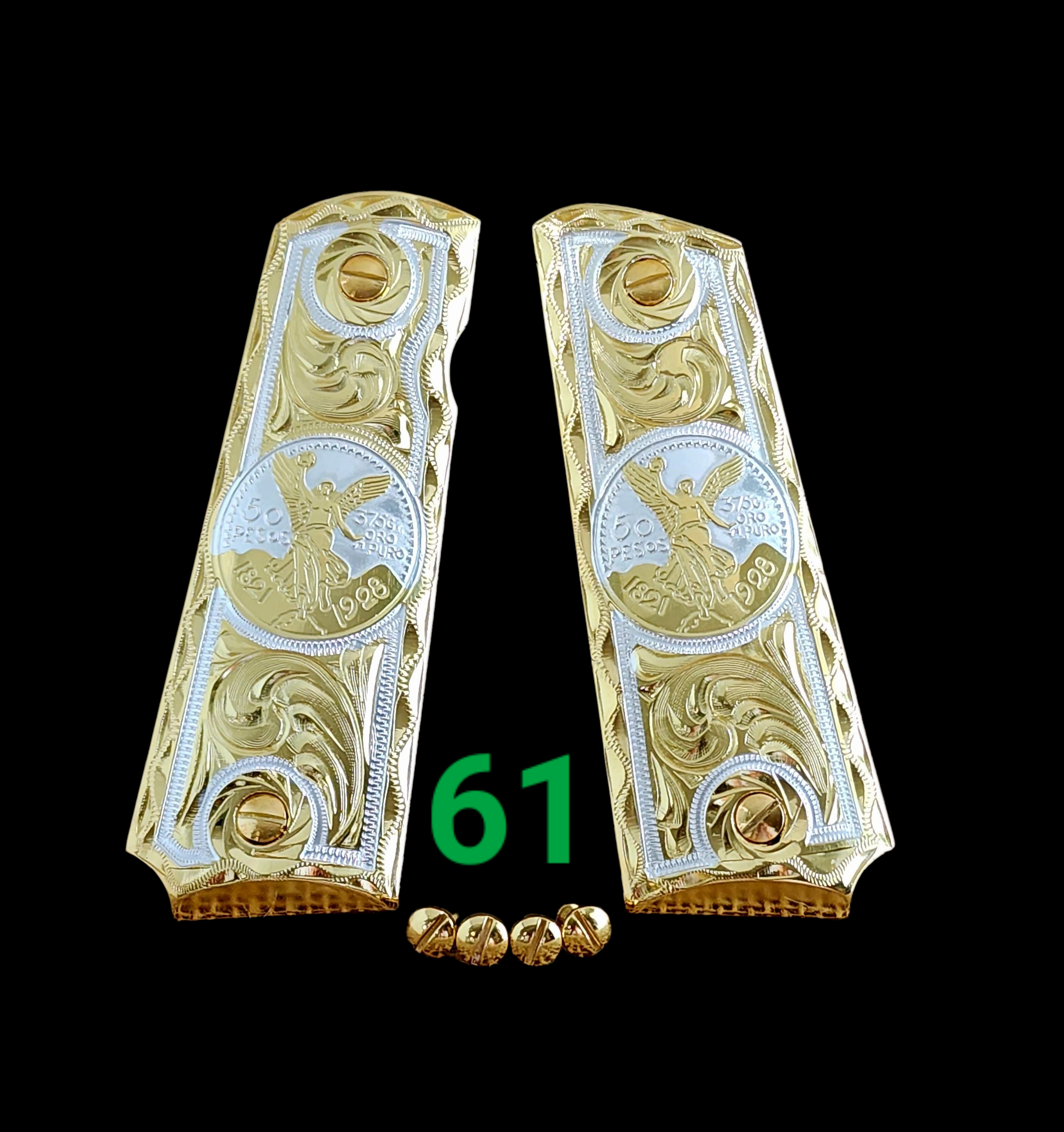 Centenarios coin many styles 1911 full size mexican premium gun grips cachas gold plated