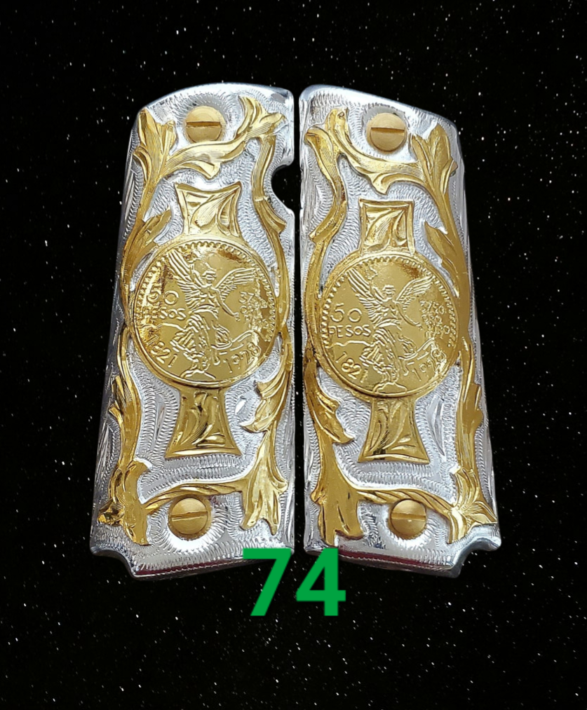 Centenarios coin many styles 1911 full size mexican premium gun grips cachas gold plated