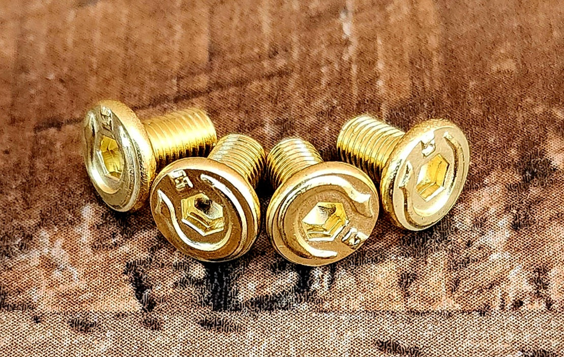1911 Grip Screws Fits All 1911 Grips Models Polished mexican Gold plated X4 pcs package