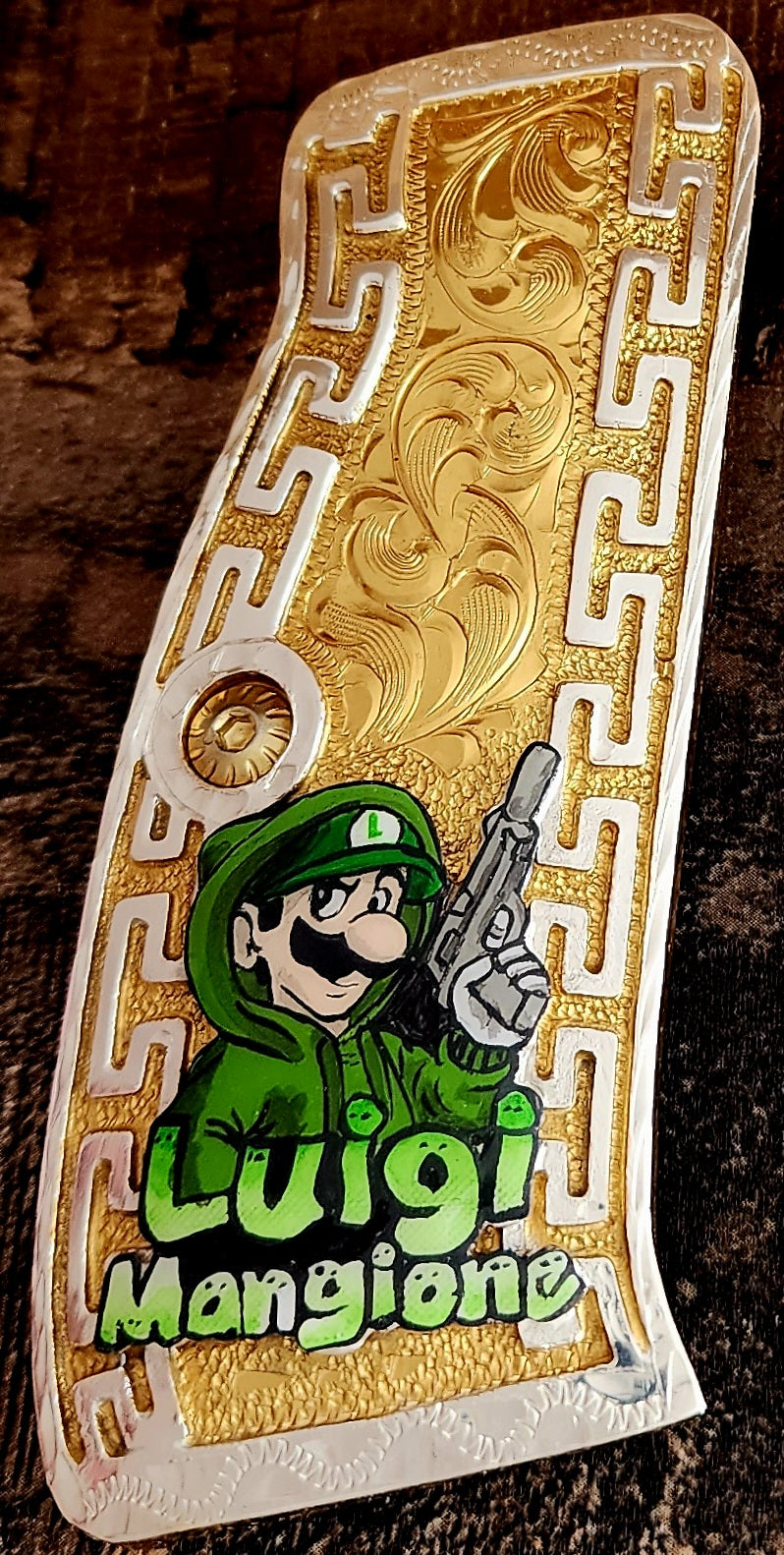 CZ 75 Grips cachas for Full Size CZ SP-01 OPS Mexican style gold and silver plated