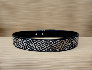 Cinturon belt cincho fajo pitiado cruces enbroidered hilo de plata real 925 100% trabajo artesanal mexicano