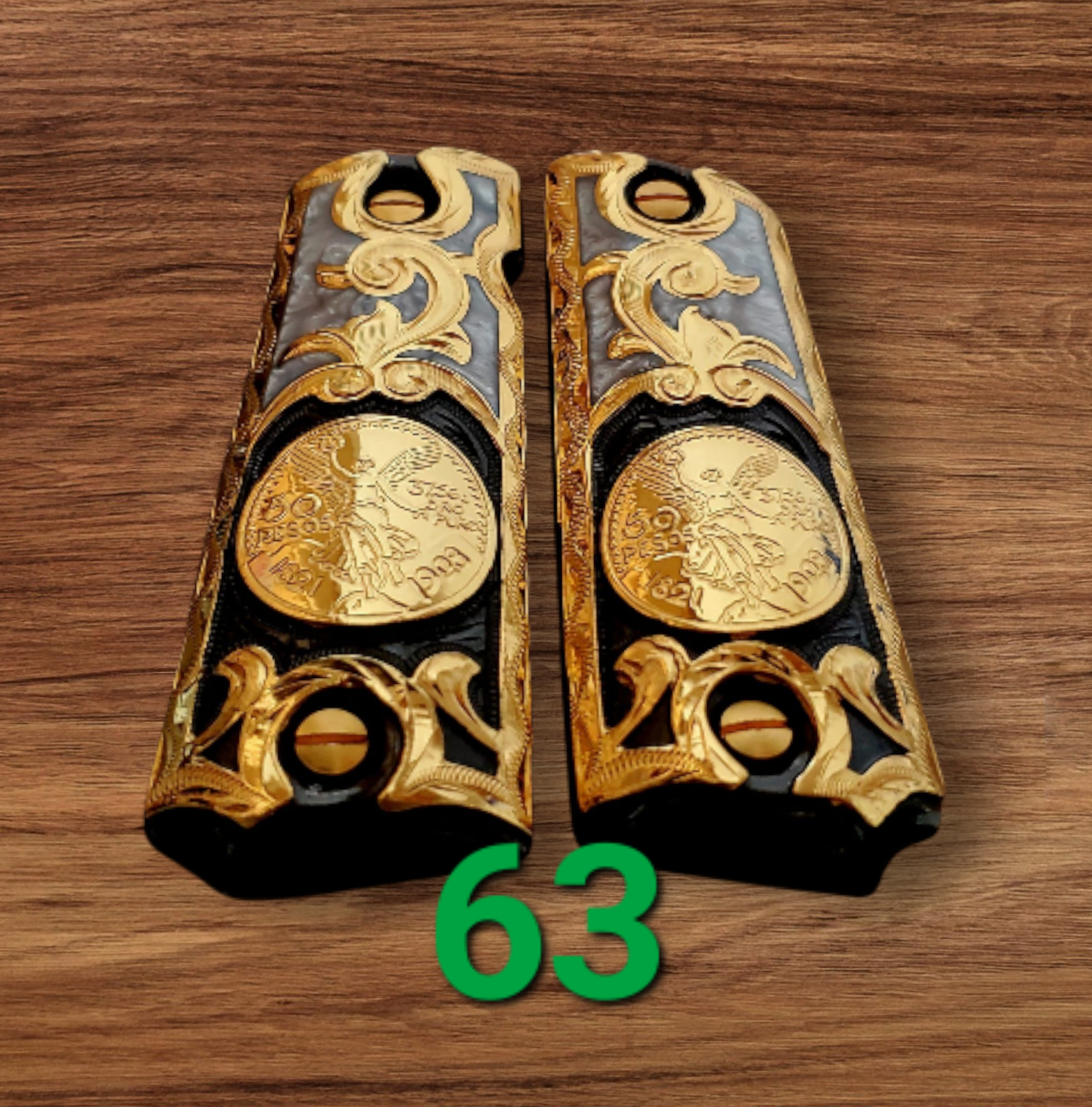 Centenarios coin many styles 1911 full size mexican premium gun grips cachas gold plated