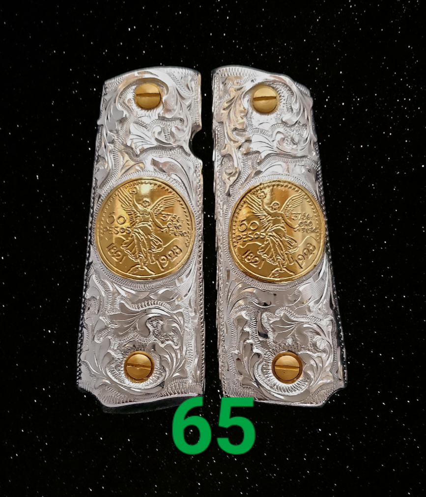 Centenarios coin many styles 1911 full size mexican premium gun grips cachas gold plated