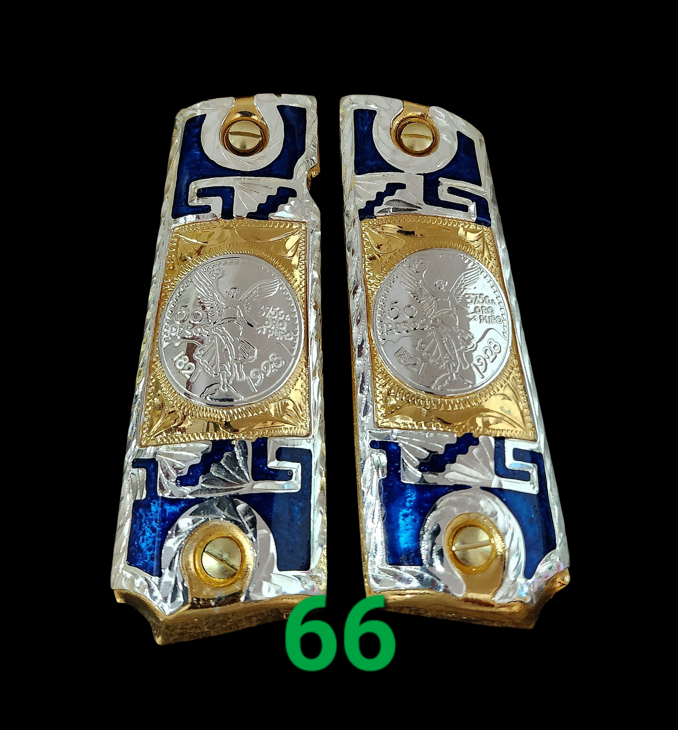 Centenarios coin many styles 1911 full size mexican premium gun grips cachas gold plated