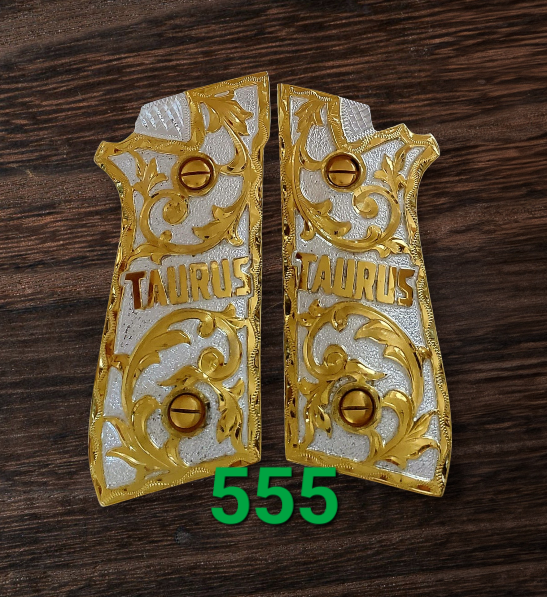 Taurus pt92 mexican style grips cachas gun pistol premium 24k gold Plated