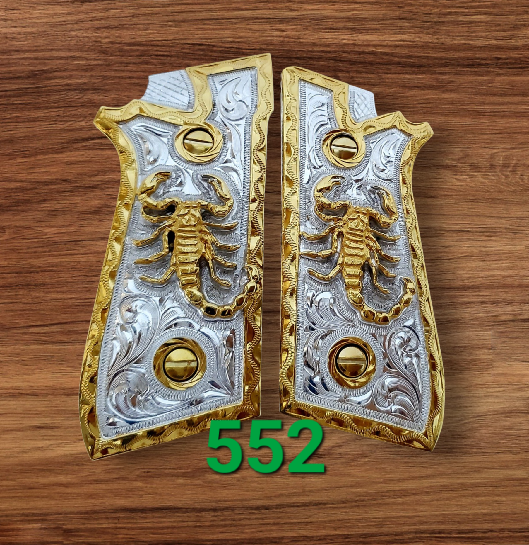 Taurus pt92 mexican style grips cachas gun pistol premium 24k gold Plated