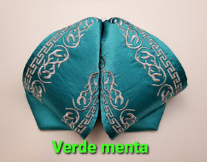 Mariachi premium moño charro color azul,lilac,rojo,verde,mexican bordado bow tie