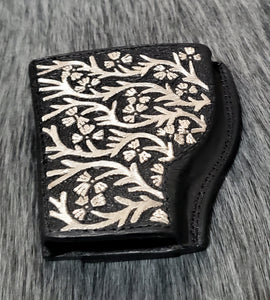 Belt slide gun Holster funda premium mexican piteado style on 925 silver thread