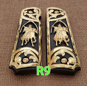 1911 santa muerte holy reaper many mexican styles government gun grips cachas 24k gold plated