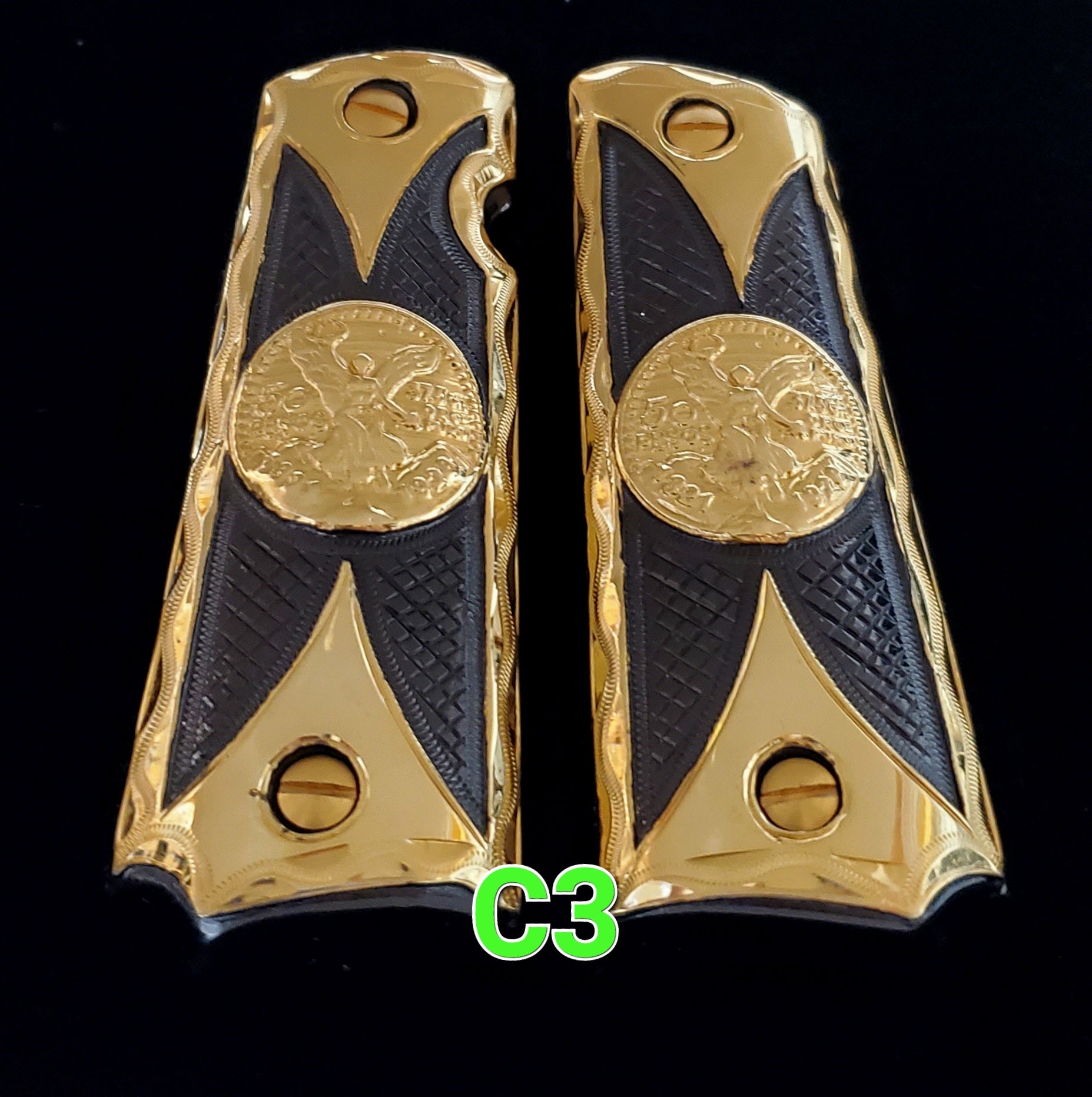 Centenarios coin many styles 1911 full size mexican premium gun grips cachas gold plated