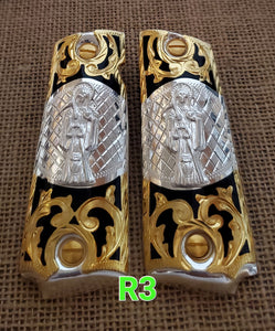 1911 santa muerte holy reaper many mexican styles government gun grips cachas 24k gold plated