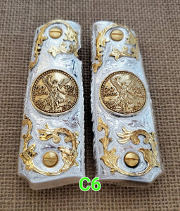 Centenarios coin many styles 1911 full size mexican premium gun grips cachas gold plated