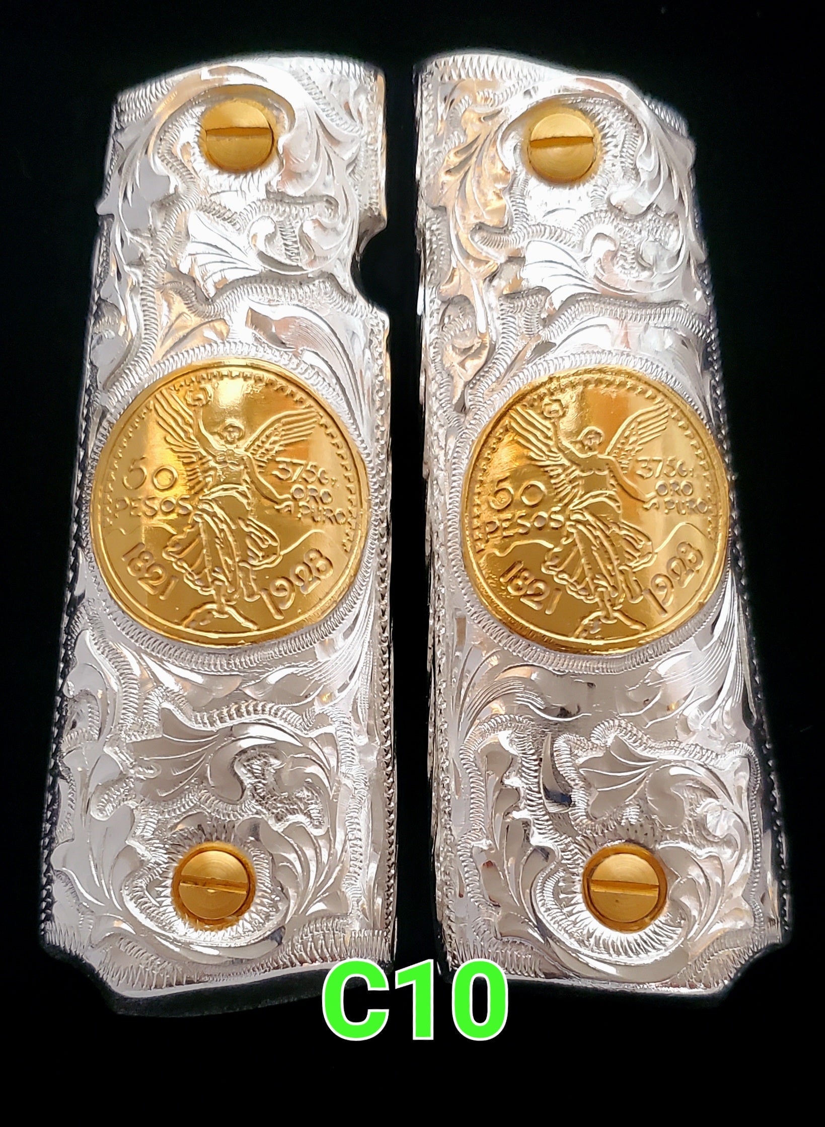 Centenarios coin many styles 1911 full size mexican premium gun grips cachas gold plated