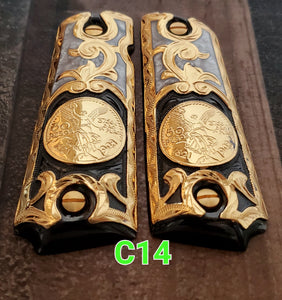 Centenarios coin many styles 1911 full size mexican premium gun grips cachas gold plated