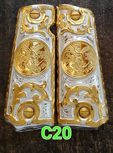 Centenarios coin many styles 1911 full size mexican premium gun grips cachas gold plated