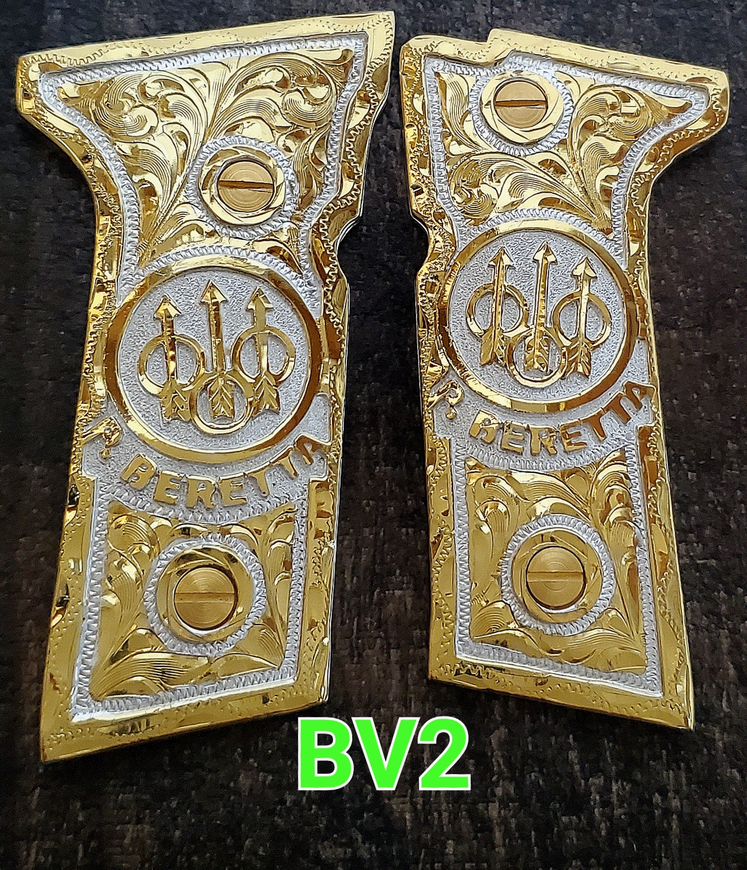 Beretta Vertec M9A3, 92X Centurion mexican premium gun grips gold plated cachas