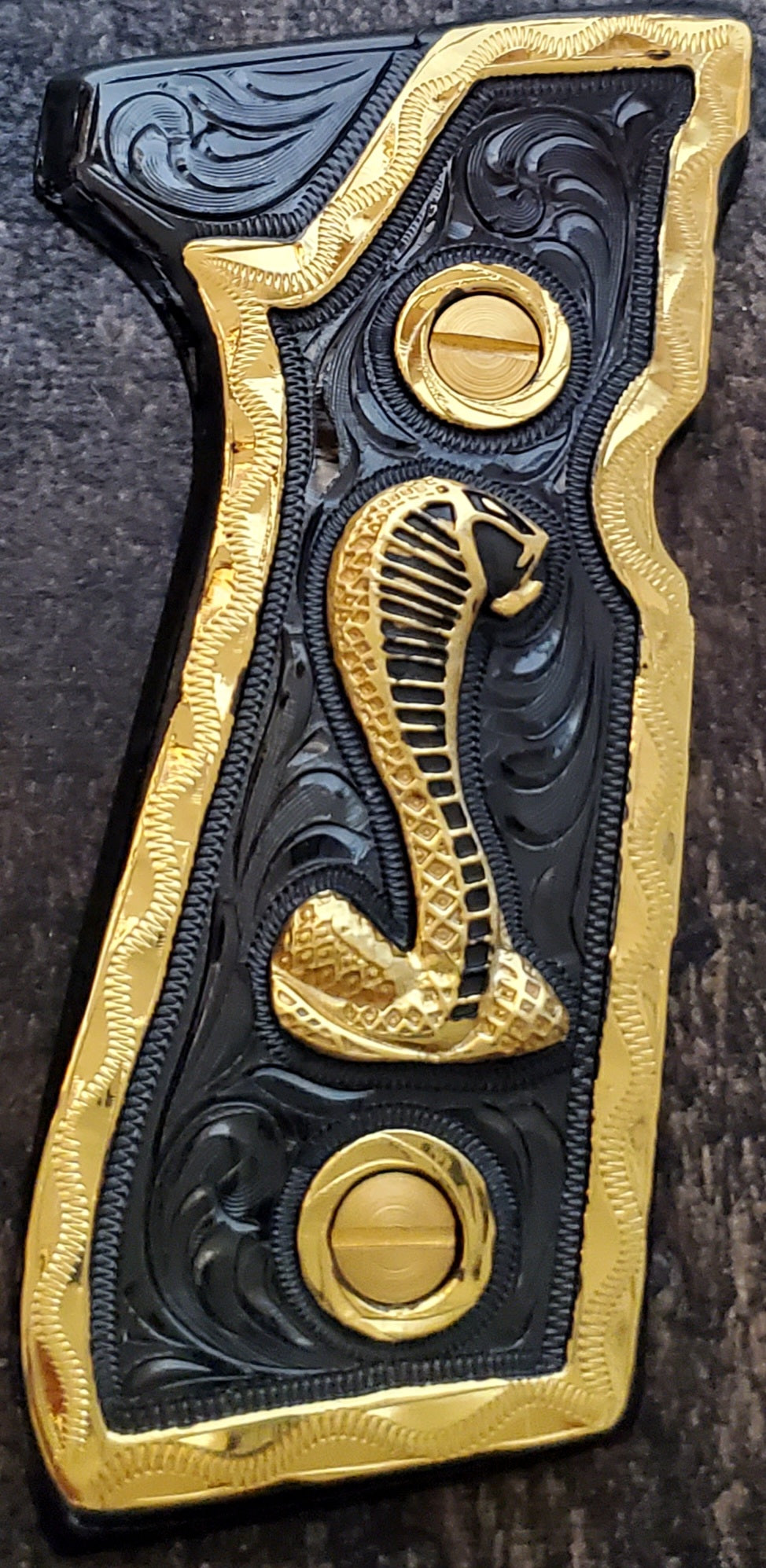 King cobra snake cachas pistol grips 24k gold Plated beretta 92fs