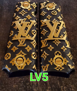 1911 luxury goods narco mexican style government gun grips cachas 24k gold plated