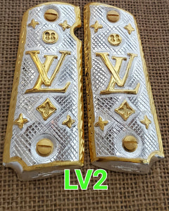 1911 luxury goods narco mexican style government gun grips cachas 24k gold plated